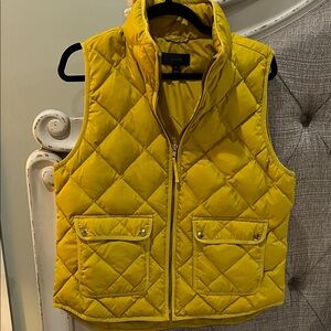 J. Crew Bright Mustard Yellow Quilted Vest